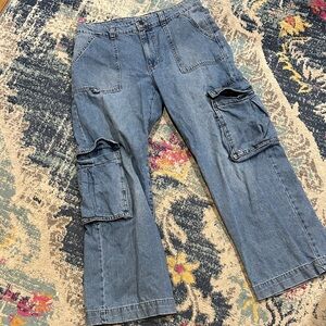 Cotton On Light Blue Denim Cargo Pants